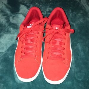 Red Suede Pumas